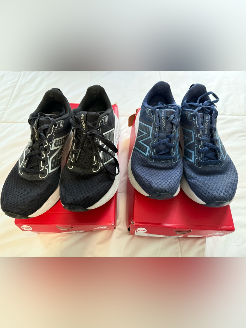New Balance Navy Blue and Black Wide Sneakers
